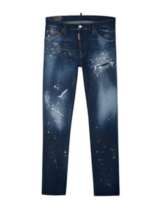Dsquared2 Twinphony Paint Splattered Jeans Blue