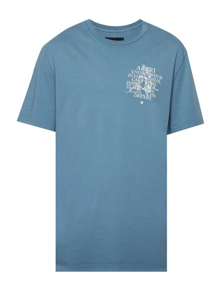 Amiri Precious Memories Printed T-Shirt in Bluefin