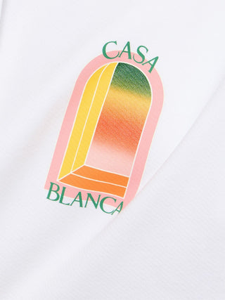Casablanca Gradient Arch Organic Cotton Hoodie White