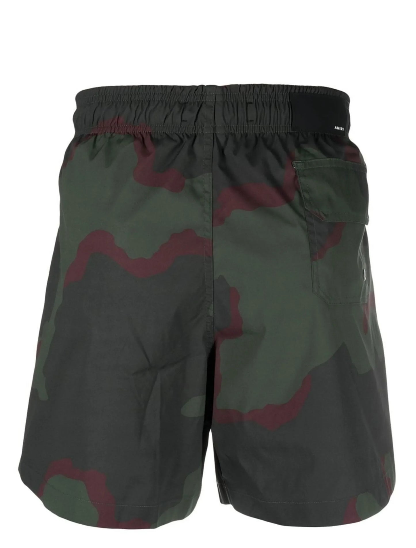 Amiri Core Logo Camo Swim Shorts in Military Green