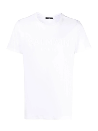 Balmain Paris Embossed Logo T-Shirt in White