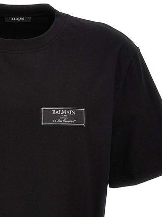 Balmain Logo Patch T-Shirt in Black