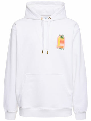 Casablanca Gradient Arch Organic Cotton Hoodie White