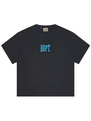 Gallery Dept Dept Gym Blue Logo T-Shirt in Vintage Black
