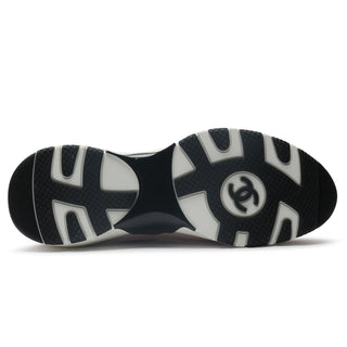 Chanel CC Logo Suede Calfskin Grosgrain Light Pink Black Trainers (W)