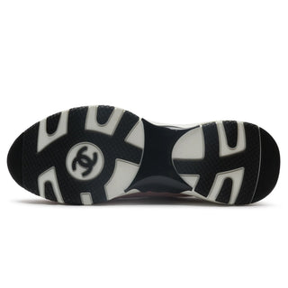 Chanel CC Logo Suede Calfskin Grosgrain Light Pink Black Trainers (W)