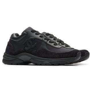 Chanel CC Logo Suede Triple Black Sneaker