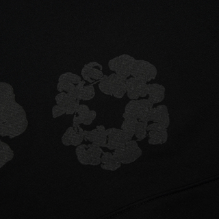 Denim Tears Cotton Wreath Black Monochrome Hoodie