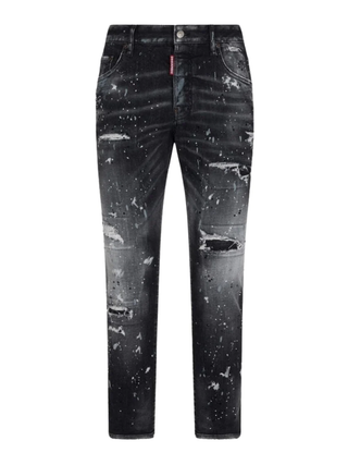 Dsquared2 Paint Splatter Black Wash Skater Jeans
