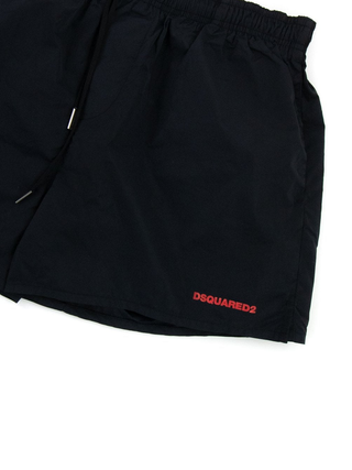 Dsquared2 Red Icon Logo Swim Shorts in Black