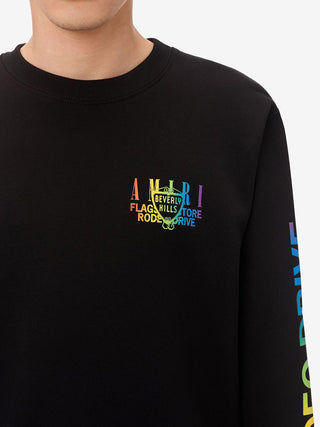 Amiri Exclusive Beverly Hills Printed Sweatshirt in Black