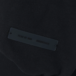 Fear Of God Essentials Classic Fleece Jet Black Zip-Up Hoodie (SS25)