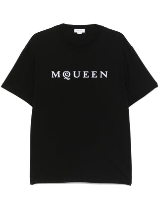 Alexander McQueen Flocked Logo T-Shirt in Black