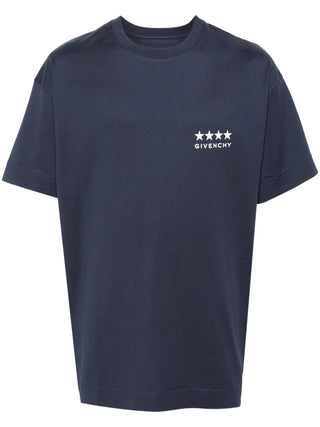 Givenchy 4G Stars Logo T-Shirt in Navy