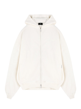 Represent Waffle Zip-Up Hoodie in White