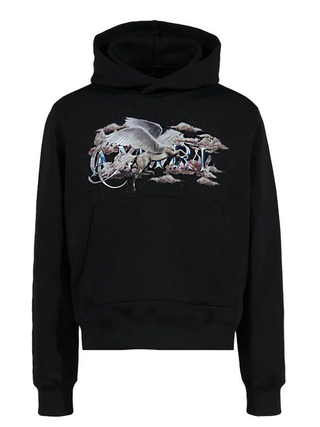 Amiri Pegasus Script Logo Hoodie in Black