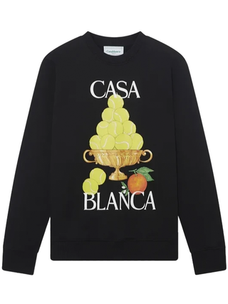 Casablanca L'Artiste Printed Crewneck Sweatshirt Black
