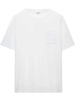 Loewe Relaxed Fit Tonal Pocket Logo T-Shirt in White