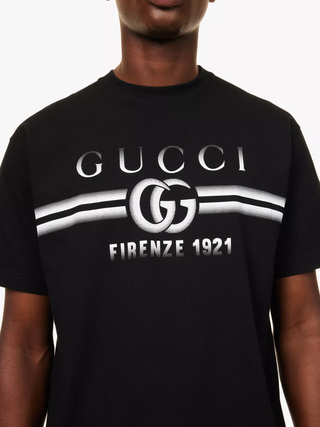 Gucci Interlocking Blur Logo T-Shirt in Black