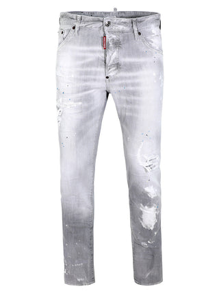 Dsquared2 Multi Paint Abstract Jeans in Grey