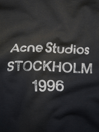 Acne Studios Stockholm Logo Hoodie in Washed Black