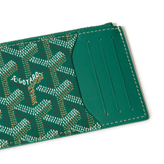 Goyard Bourbon Zipped Green Card Holder