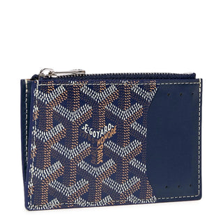 Goyard Bourbon Zipped Navy Blue Card Holder