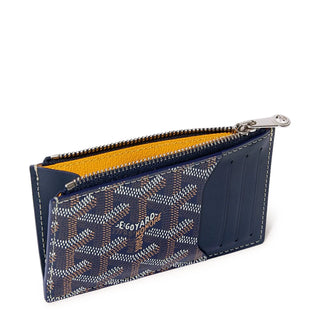 Goyard Bourbon Zipped Navy Blue Card Holder