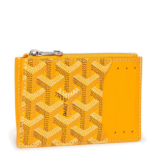 Goyard Bourbon Zipped Yellow Card Holder