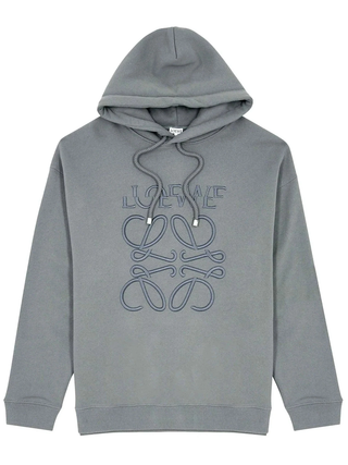 Loewe Split Logo Relaxed Fit Hoodie in Slate Grey