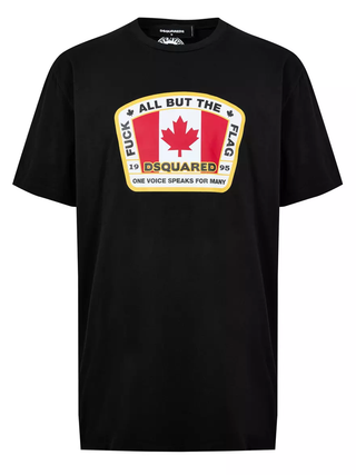 Dsquared2 Canadian Flag Patch T-Shirt in Black