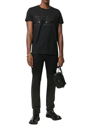 Balmain Paris Multi Logo T-Shirt in Black