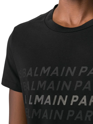 Balmain Paris Multi Logo T-Shirt in Black