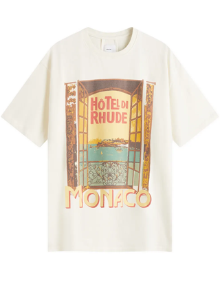 Rhude Hotel di Monaco T-Shirt in Vintage White