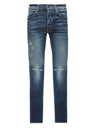 Amiri Slim Fit Slash Classic Denim Jeans in Deep Blue