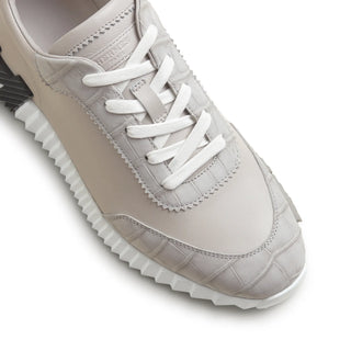 Hermes Paris Bouncing Calf Crocodile Sneaker Gris Quartz