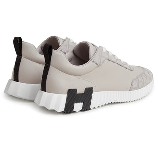 Hermes Paris Bouncing Calf Crocodile Sneaker Gris Quartz