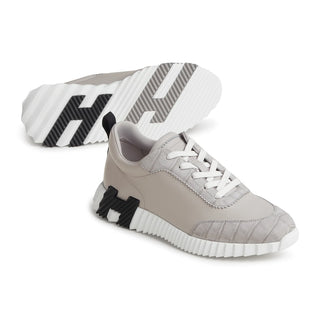 Hermes Paris Bouncing Calf Crocodile Sneaker Gris Quartz