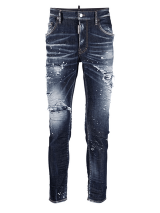 Dsquared2 Super Twinky Distressed Ripped Jeans in Blue