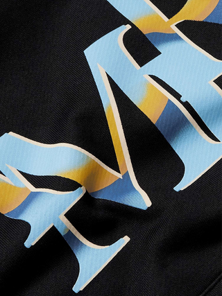 Amiri Staggered Chrome Logo Hoodie in Black