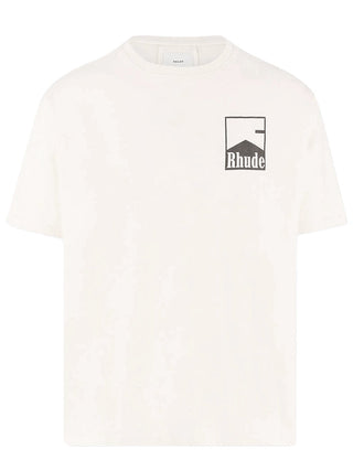 Rhude Chevron Printed Boxy Fit T-Shirt in White
