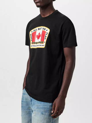 Dsquared2 Canadian Flag Patch T-Shirt in Black