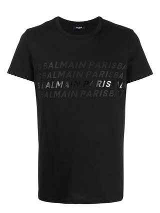 Balmain Paris Multi Logo T-Shirt in Black