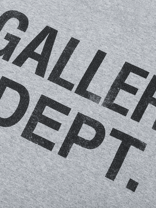 Gallery Dept Centre Logo Hoodie in Heather Grey