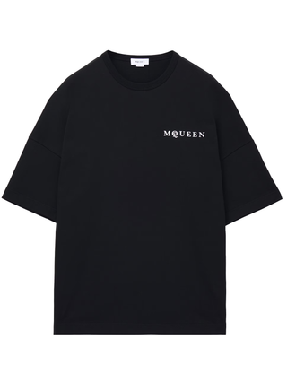 Alexander McQueen Oversized Vertical Back Logo T-Shirt in Black