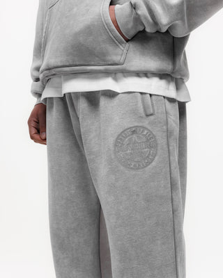 Magiri Embroidered Acid Wash Joggers in Washed Oatmeal