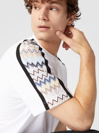 Missoni Zig Zag Sleeve T-Shirt in White