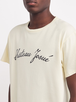 Gallery Dept Chateau Josué Script Logo T-Shirt in Cream