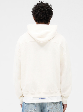 Represent Waffle Zip-Up Hoodie in White