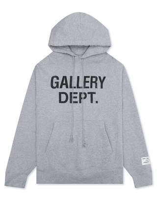 Gallery Dept Centre Logo Hoodie in Heather Grey